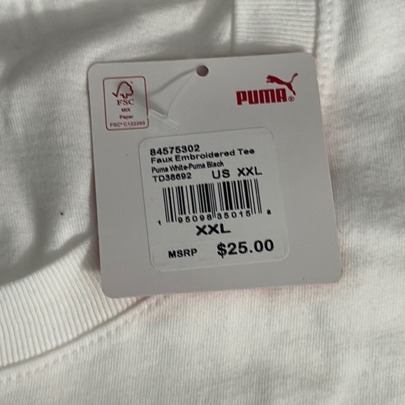 NWT Puma White Red T-Shirt Size XXL - Picture 3 of 3